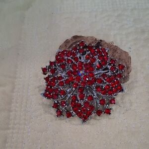Radiant Red Crystal Brooch
